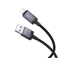 Kabelis USB A į Lightning Hoco 2,4A su ekranu 1 m X118 juodas