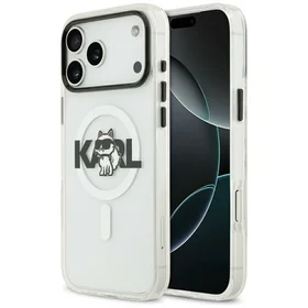 Karl Lagerfeld IML Choupette Sketch Logo Magnetinis dėklas telefonui iPhone 17 - skaidrus