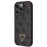 Guess GUHCP14LP4TDSCPK dėklas iPhone 14 Pro - juodas kryžminis 4G metalinis logotipas
