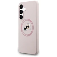 Karl Lagerfeld Silicone Karl & Choupette Heads MagSafe deklas Samsung Galaxy S25 FE - rozinis