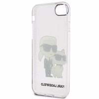 Karl Lagerfeld KLHCI8HNKCTGT iPhone 7/8/ SE 2020 / SE 2022 permatomas kietas dėklas Blizgučiai Karl&Choupette