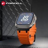 FORCELL F-DESIGN FA06 silikoninis dirželis APPLE laikrodžiui 42 / 44 / 45 / 49 mm juodas