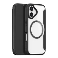 Dux Ducis Skin X Pro iPhone 17 dėklas su pinigine, suderinamas su MagSafe - juodas