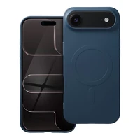 Silikoninis Magnetinis (didelė anga) dėklas telefonui, suderinamas su MagSafe, skirtas IPHONE 17 Air, mėlynas