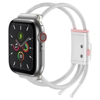 Baseus reguliuojama sporto juosta laikrodžiui Apple Watch 3/4/5/6/SE 38/40mm (LBAPWA4-A24) balta-rožinė (f)