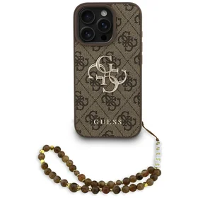 Guess 4G Strap 4G Classic Logo dėklas telefonui iPhone 16 Pro Max - ruda
