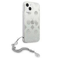 Guess GUHCP13SKPESI iPhone 13 mini 5.4" sidabrinis kietasis dėklas Peony Chain kolekcija