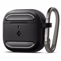 Spigen Rugged Armor dėklas AirPods 4 - juoda