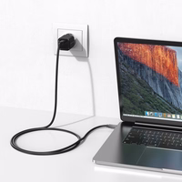 Blavec sieninis įkroviklis BC-6 GaN4 - Type C - PD QC 33W 3A su Type C į Type C laidu (TCBC6G4-CB333A+CC) juodas