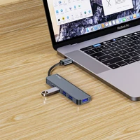 HUB Tech-Protect V0 5in1 USB-A - USB-A 3.0 / 3x USB-A 2.0 / USB-C - pilkas