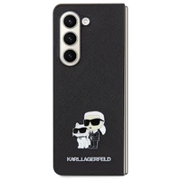 Karl Lagerfeld Saffiano Karl&Choupette Pin dėklas telefonui Samsung Galaxy Z Fold 5 - juodas