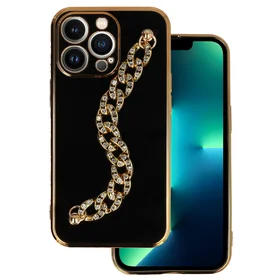 Dėklas telefonui iPhone 13 Pro (dizainas 4) (m) - juodas