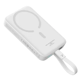 Magnetinė išorinė baterija Baseus Magnetic Mini 10000mAh, USB-C 30W MagSafe (balta)