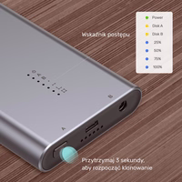USB-C to PCIe/NVMe M.2 SSD 10Gbps Dual Bay Enclosure with Offline Clone