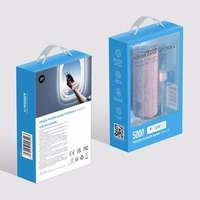 VEGER išorinė baterija 5000 mAh su įmontuotu jungtimi Lightning PD QC3.0 2,4A 12W PlugOn (W0573P) violetinė