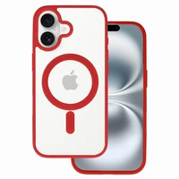 Akrilo spalvos Magnetinis dėklas telefonui Iphone 17 raudonas