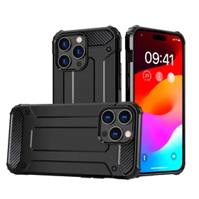 iPhone 15 Pro Max Hybrid Armor dėklas - juodas