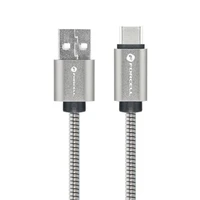 FORCELL F-ENERGY Metal C234 kabelis USB-A į Type-C QC3.0 66W 1 m sidabrinis