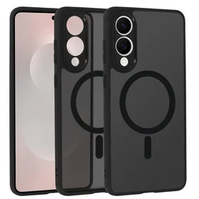 Pilnas matinės Mag dangtis telefonui Samsung Galaxy S25 Edge - juodas