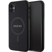 Guess GUHMN61PSAHMCK dėklas iPhone 11 / Xr - juodas Saffiano MagSafe