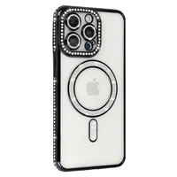 Bling Magnetinis dėklas telefonui Iphone 16 Pro Max juodas