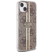 Guess IML 4G Gold Stripe dėklas telefonui iPhone 15 Plus / 14 Plus - rudas