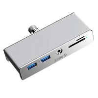 Orico MH5PMM tvirtinamas prie stalo Hub USB-C / 2x USB-A 3.0, + SD&TF + 3.5mm Audio - juodas