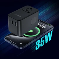 Kelioninis adapteris Choetech PD5020 35W EU/US/AUS/UK su integruotu USB-C laidu (juodas)