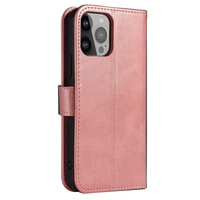Magnet Case elegantiškas knygos tipo dėklas su stovu iPhone 13 Pro rožinis