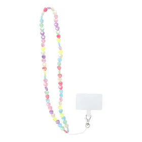 PIXIE telefono dirželis, telefono pakabukas / virvelės ilgis 68 cm (34 cm kilpoje) / ant kaklo – su širdelėmis