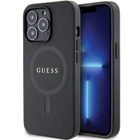 Guess GUHMP13LPSAHMCK dėklas iPhone 13 Pro / 13 - juodas Saffiano MagSafe