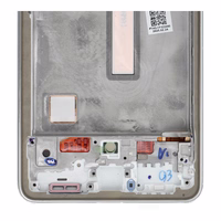 LCD ekranas SAMSUNG A53 A536 HARD OLED su sidabro spalvos rėmu