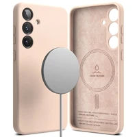 Ringke silikoninis magnetinis dėklas telefonui Samsung Galaxy S25+ - rožinis