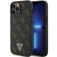 Guess 4G Triangle Metal Logo dėklas iPhone 14 Pro - juodas