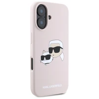 Karl Lagerfeld silikoninis dėklas telefonui Nauble Heads Print Magnetinis iPhone 16 - rožinis