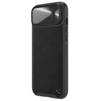 Nillkin CamShield Leather S dėklas iPhone 14 dėklas su kameros dangteliu juodas