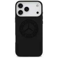 Mercedes silikoninis Vintage Logo MagSafe dėklas iPhone 17 Pro Max – juodas
