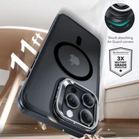 ESR Classic Hybrid Kickstand Halolock Magnetinis dėklas telefonui su stovu + grūdintas stiklas iPhone 16 Pro Max - pusiau skaidrus su juodu rėmeliu