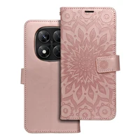 MEZZO knygos dėklas XIAOMI Redmi Note 14 PRO 5G / 14 PRO PLUS 5G mandala rožinis auksas