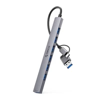 Orico YSA2-U3 USB-A/USB-C Hub prijungimo stotelė 1x USB-A 3.0 + 6x USB-A 2.0 - pilka