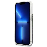 Guess GUHCP13LLFLSB iPhone 13 Pro / 13 6.1" mėlynas kietas dėklas gėlių skystas blizgučiai