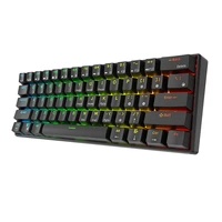 Royal Kludge RK61 RGB mechaninė klaviatūra, raudonas jungiklis (juoda) (QWERTY)