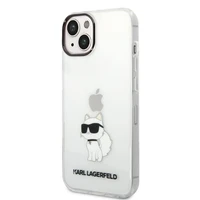 Karl Lagerfeld Ikonik Choupette dėklas telefonui iPhone 14 Plus - permatomas