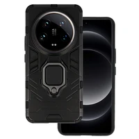 Žiedinis šarvuotas dėklas telefonui Xiaomi 14 Ultra juodas