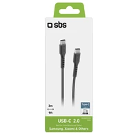 SBS TECABLETCC3M USB-C - USB-C kabelis 3 m - juodas