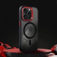 COLOR EDGE MAG COVER dėklas telefonui suderinamas su Magnetiniu IPHONE 15 Plus juodas raudonas