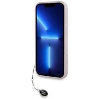 Karl Lagerfeld Saffiano Rhinestones & Charm dėklas telefonui iPhone 15 Pro - rožinis