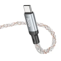 Kabelis USB A į USB C Hoco 3A 1 m U112 pilkas