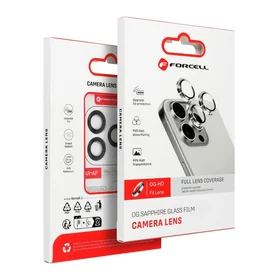 Forcell Premium grūdintas kameros objektyvo stiklas – iPhone 15 Pro / 15 Pro Max mėlynos titano spalvos