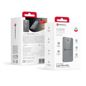 Išorinė baterija saderinta su MagSafe Forcell F-Energy SuperSlim F5K8 QC4.0 PD3.0 15W 5000 mAh pilka